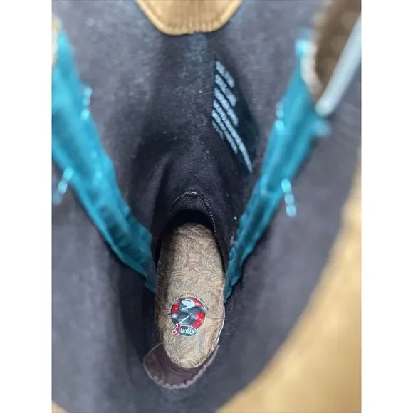 Justin Women's Rein Waxy Western Boots Square Toe Brown Size 7.5B - Picture 7 of 8